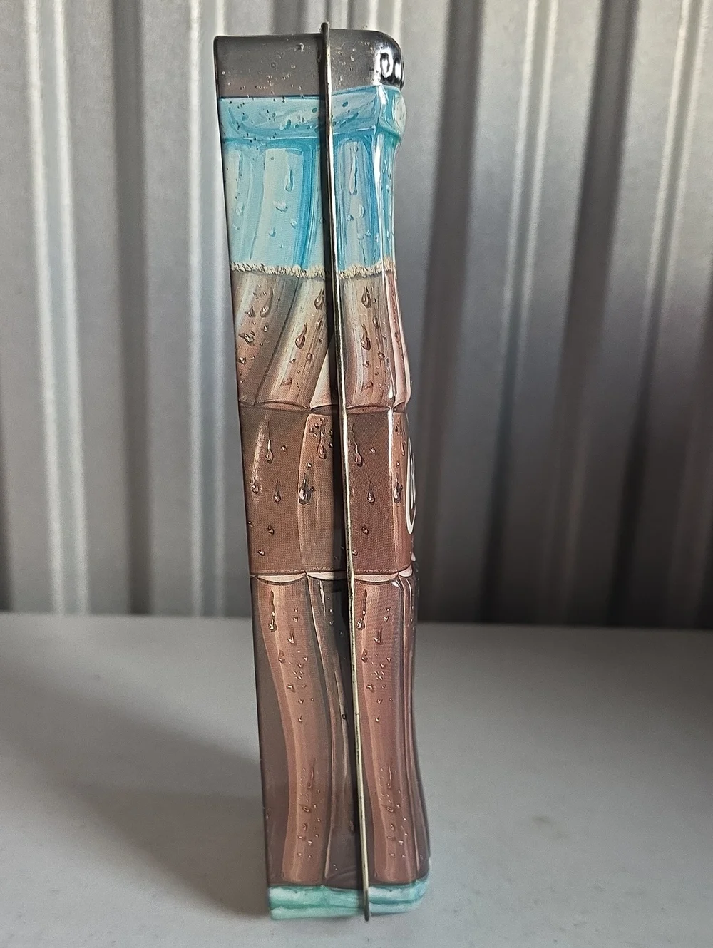 Coca-Cola Tin Bottle Figurine - Brown & Teal Accents